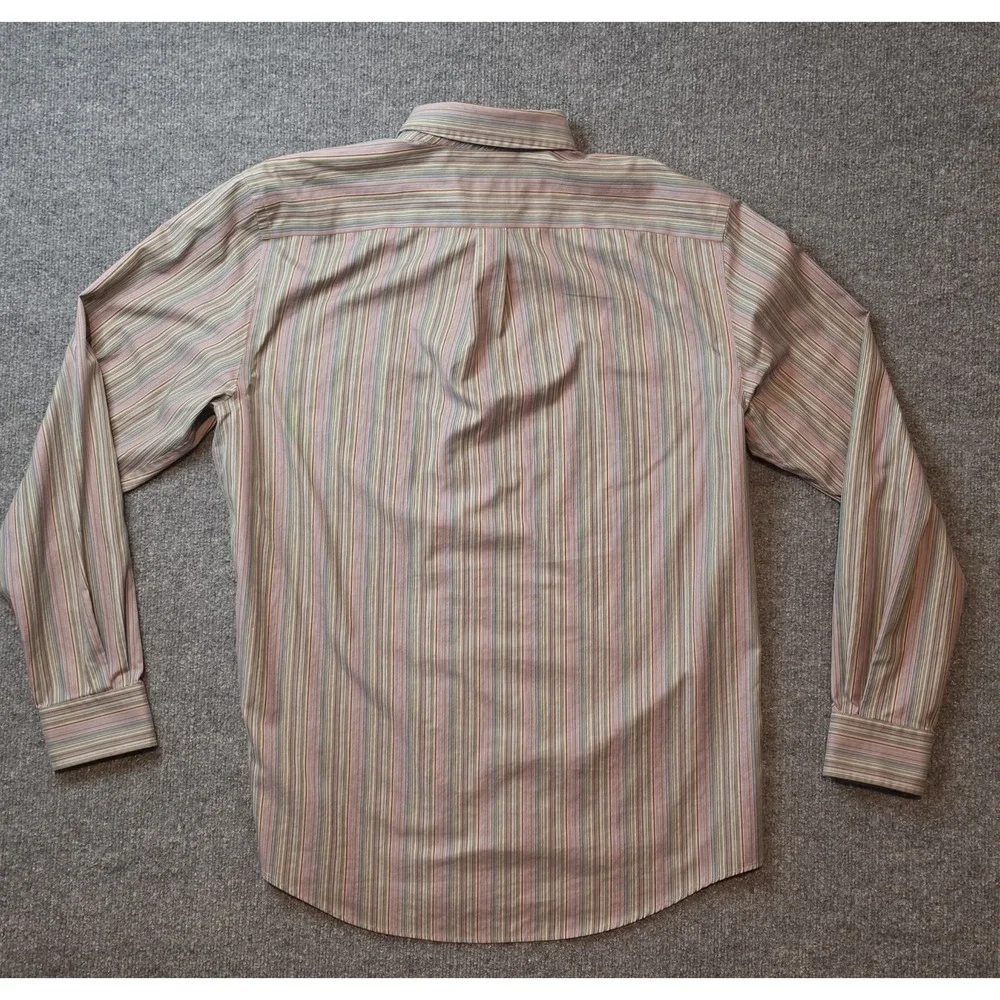 Eddie Bauer Mens LT Tall Striped Button‎ Up Shirt Cotton Long Sleeve